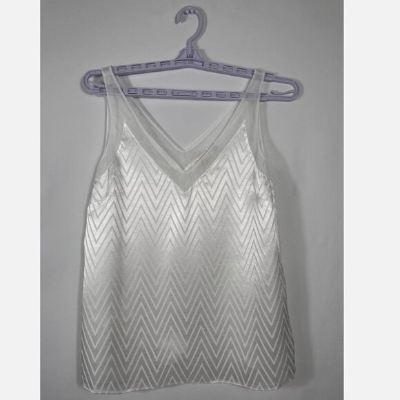 Ted Baker Piiaa Tonal Chevron Blouse Size 3 Ivory - Picture 1 of 11